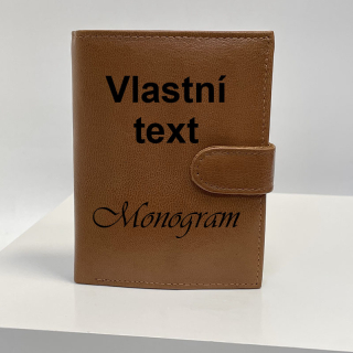 Hnědá kožená peněženka s věnováním, monogramem, textem | OUTLET TvujOriginal.cz